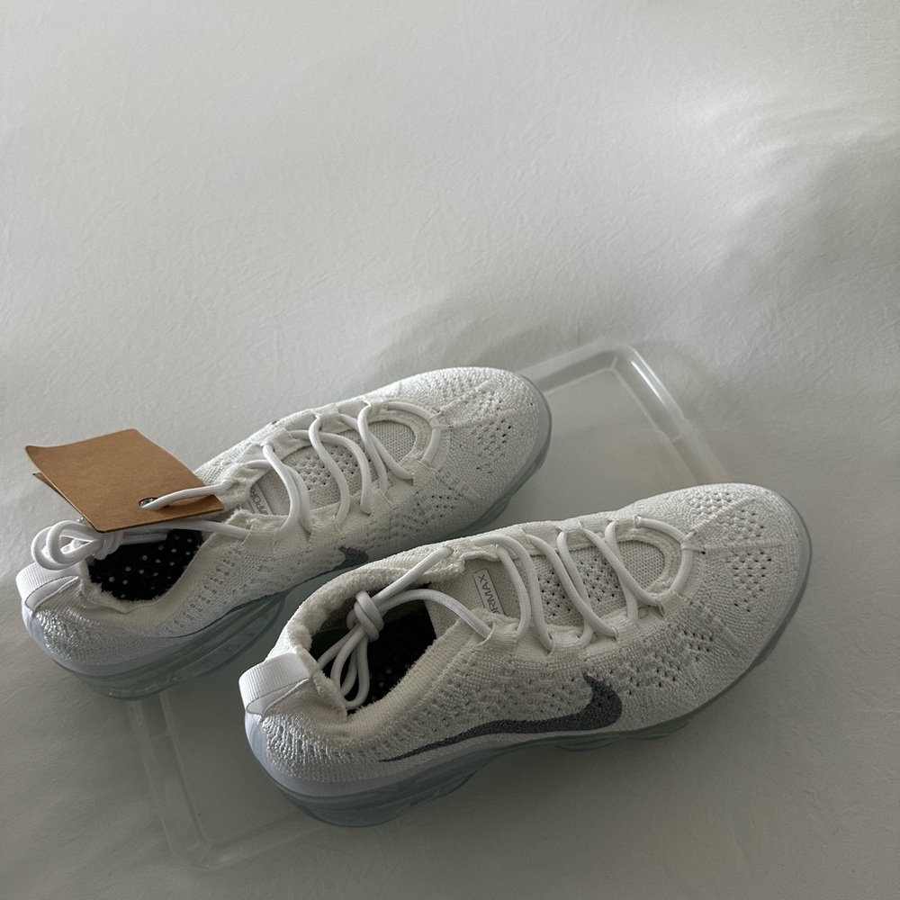 Nike White and Gray Vapor Max Athletic Shoes